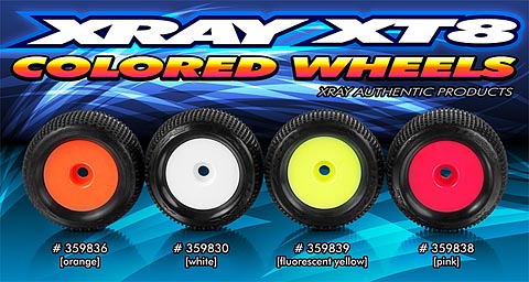Xray 1:8 Truggy Wheels Neon Pink 359838 Felgen NEW NEU 