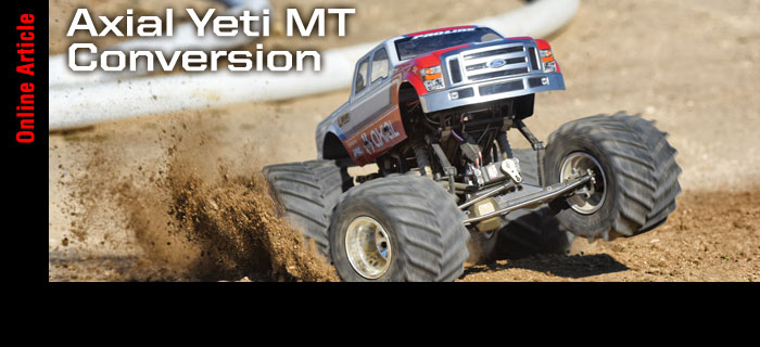 axial, solid Axle Monster, yeti MT conversion, rcca, radio control, rc car action