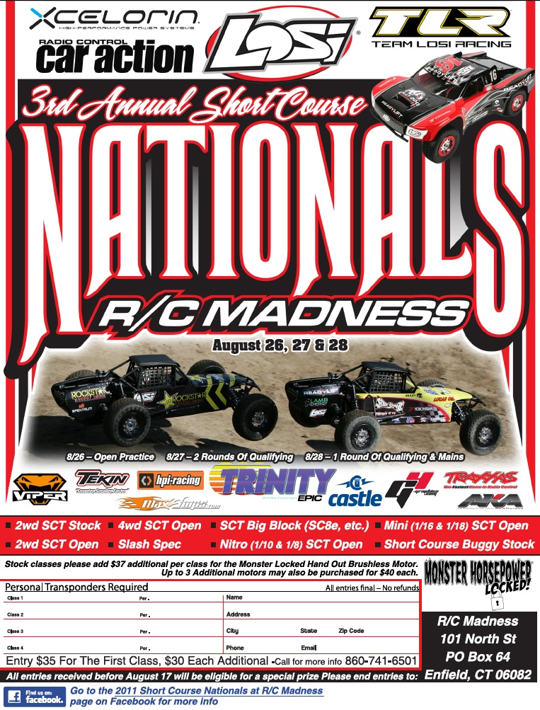 3rd Annual Short Course Nationals At R/C Madness, August 26th-28th