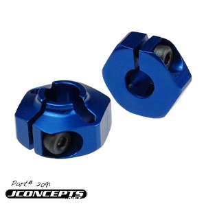 RC Car Action - RC Cars & Trucks | JConcepts Gear: RC8.2e Punisher Body, 12mm Hex Mono Wheels And Blue Aluminum Adapters