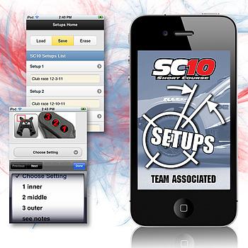 Team Associated SC10 Short Course Setups App For Your iPhone Or iPod Touch