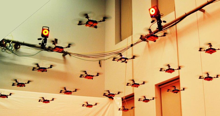 A squadron of tiny quadcopters: must-see video!