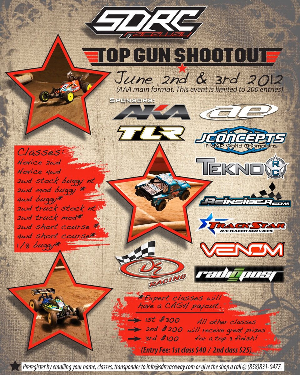 RC Car Action - RC Cars & Trucks | Top Gun Shootout [Cash Payouts to the winners!] @ SDRC Raceway, June 2nd & 3rd