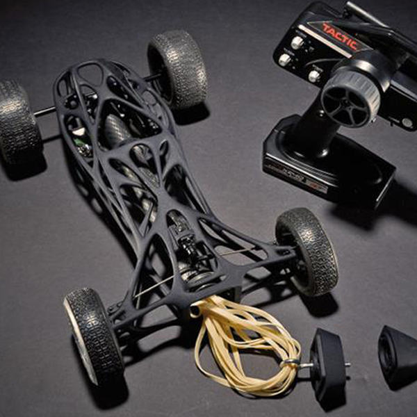3D Printed RC Car Tops 30mph On Rubber-Band Power