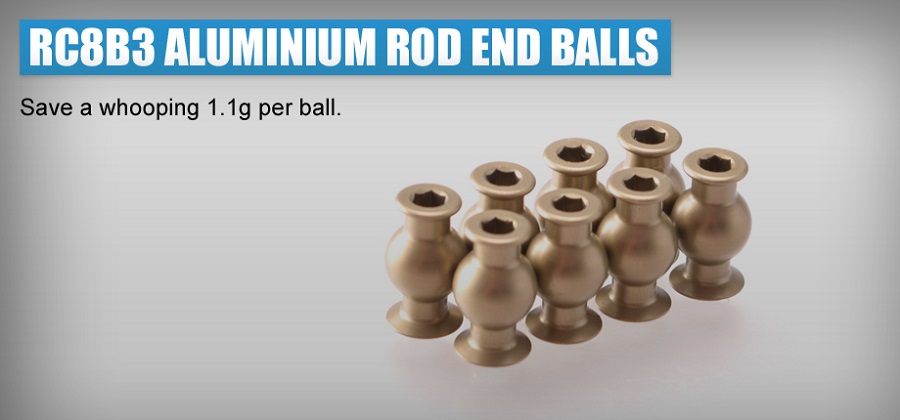 RC8B3 Aluminium Rod End Balls (3)