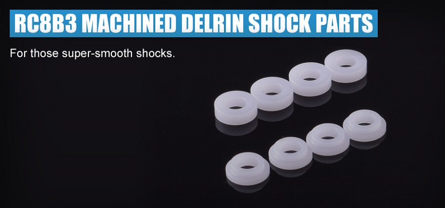 RDRP RC8B3 Machined Delrin Shock Parts (3)