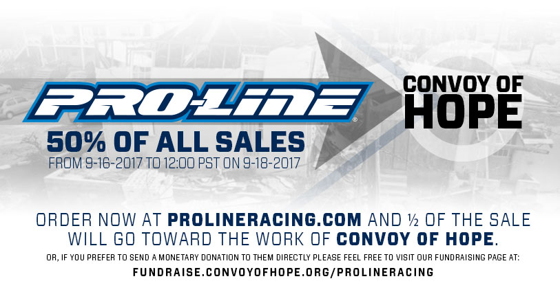 Pro-Line Donates 50% Of Weekend Sales To Convoy Of Hope