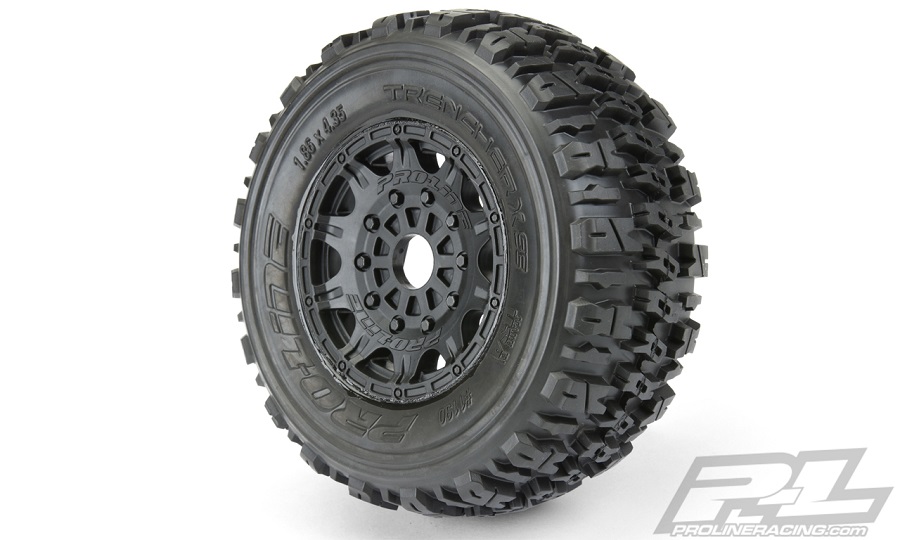 Proline Racing on Raid Black 17mm Wheels Trencher X SC 2.2"/3.0" M2 Tires 