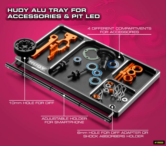 HUDY Aluminum Tray For Accessories & Pit LED