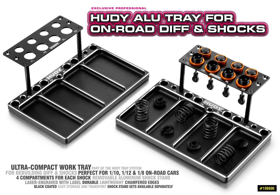 HUDY Aluminum Tray For On-Road Diff & Shocks
