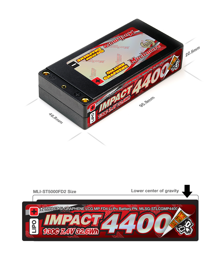 Muchmore LCG IMPACT Silicon Graphene Shorty LiPo Battery