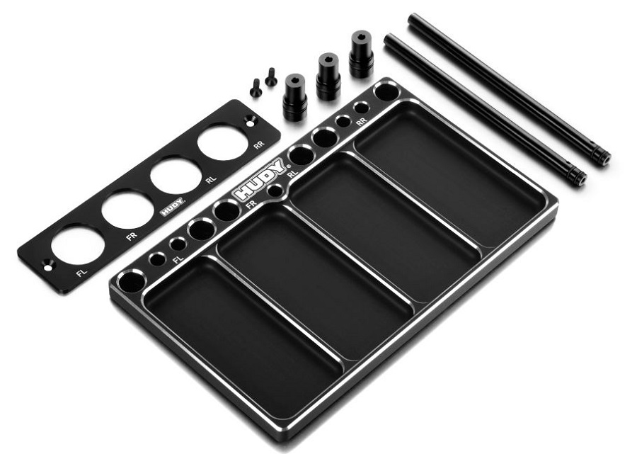 HUDY Aluminum Tray for 1/8 Off-Road Diff & Shocks