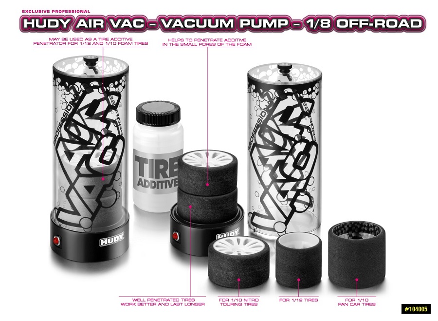 HUDY Air Vac Vacuum Pump For 1/8 Off-Road Vehicles