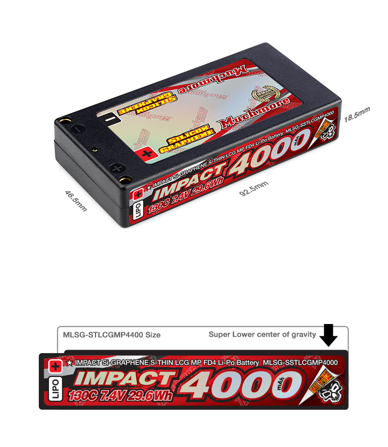 Muchmore 2S Super LCG & 4S Shorty IMPACT Silicon Graphene LiPo Batteries