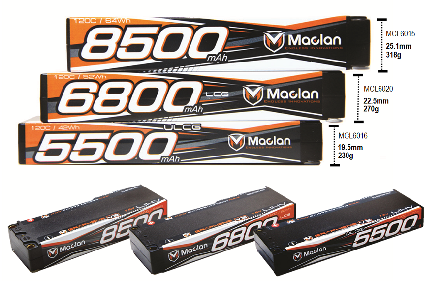 Maclan Racing Race Formula Graphene V3 Batteries