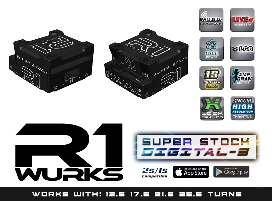 R1 Digital-3 Super Stock Wireless Brushless ESC