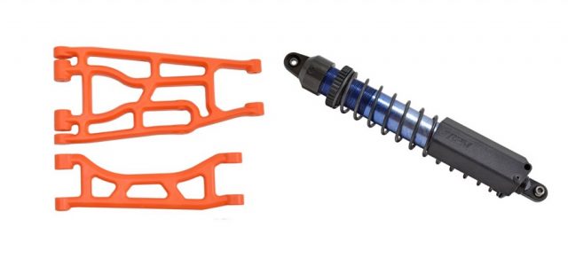 RPM Shock Shaft Guards & Orange A-Arms For The Traxxas X-Maxx