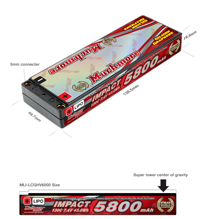 Muchmore IMPACT Silicon Graphene Super LCG FD4 5800mAh 130C LiPo Battery 