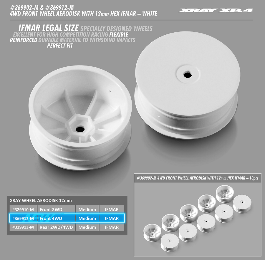 XRAY 4WD Aerodisk 12mm Hex Front Wheels