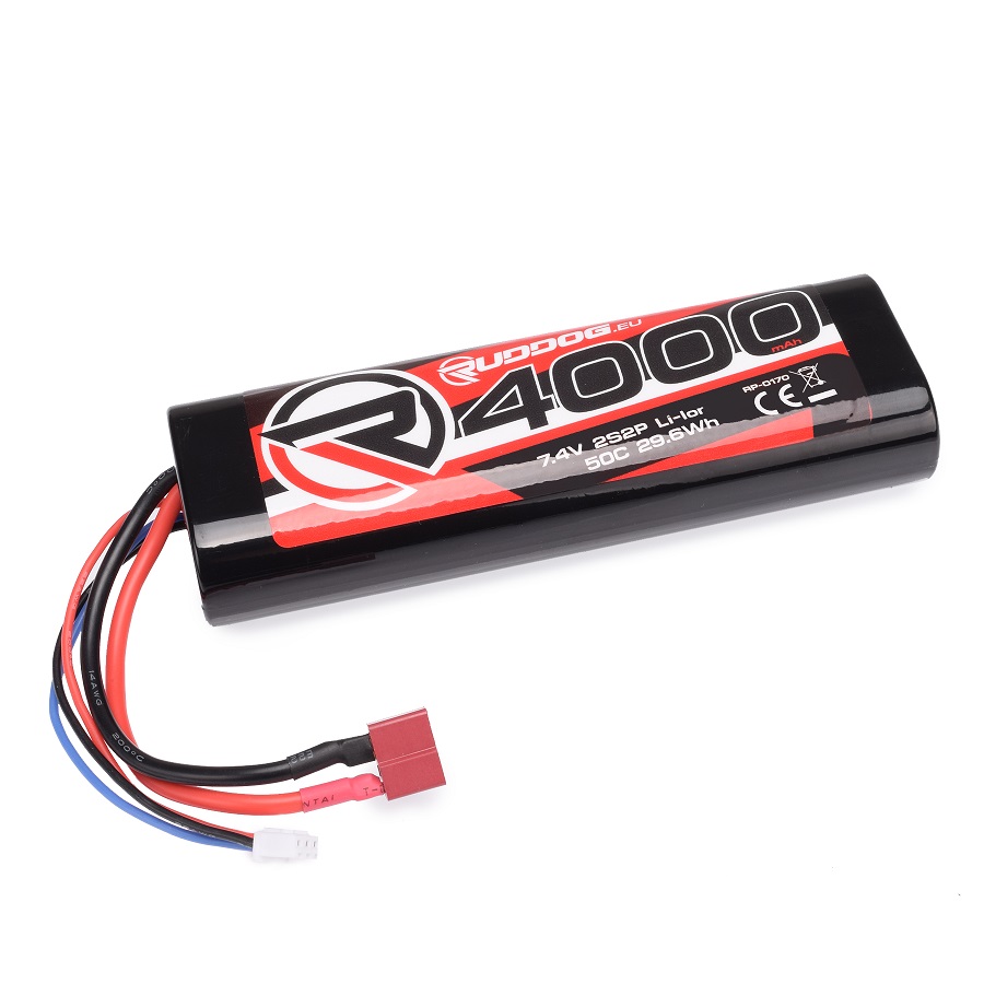 RUDDOG 4000mAh 7.4V 50C Lithium-Ion Stick Pack Battery