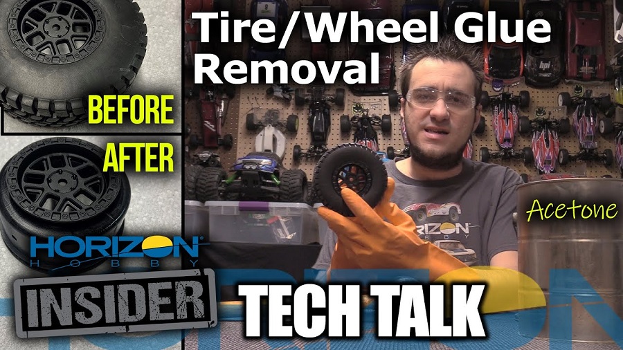 Tire/Wheel CA Glue Removal With Acetone - Horizon Insider Tech Talk