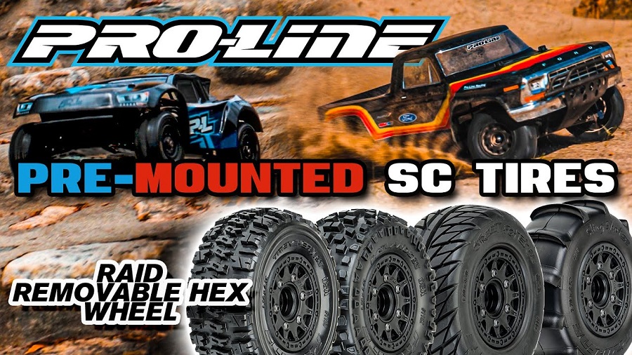 Pro-Line Pre-Mounted SC Tires | Raid 6x30 Removable Hex System