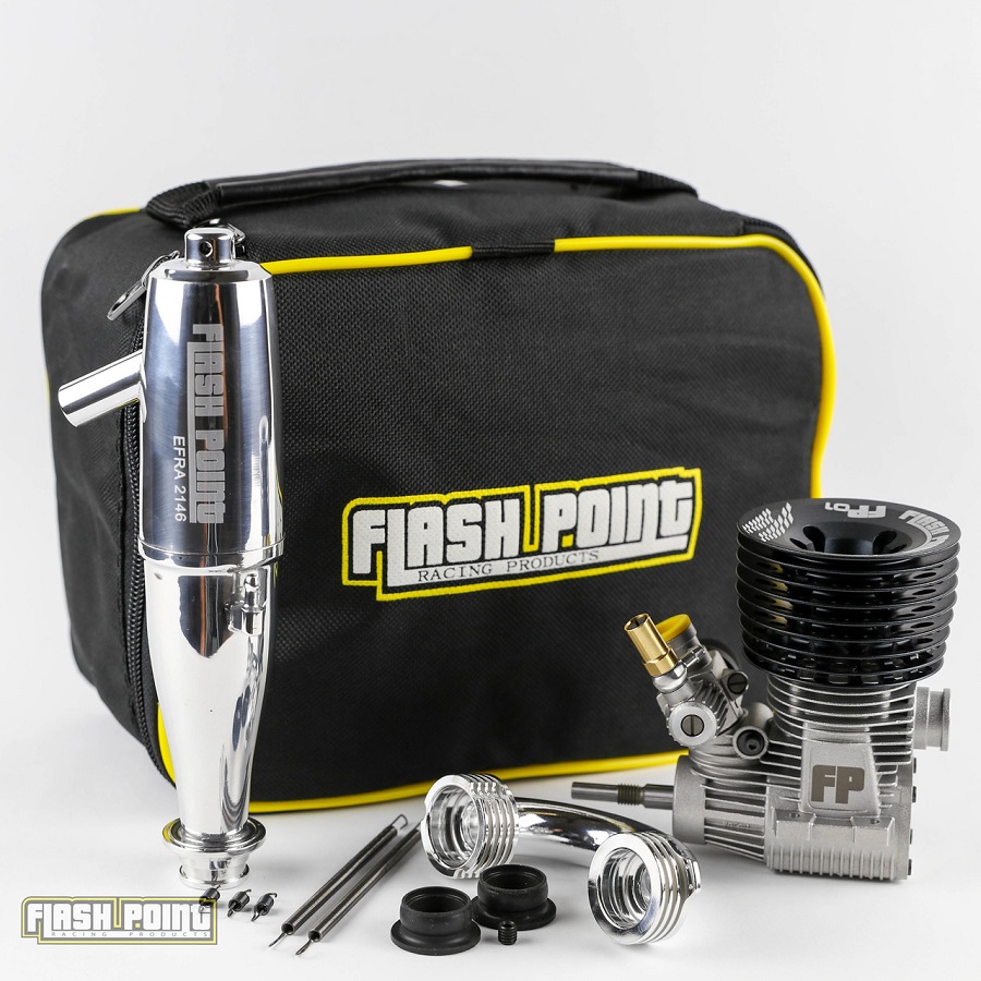 Flash Point FP01.21 Nitro Engine Combo With Steel Bearing & FP2500 Tuned Pipe/ Manifold
