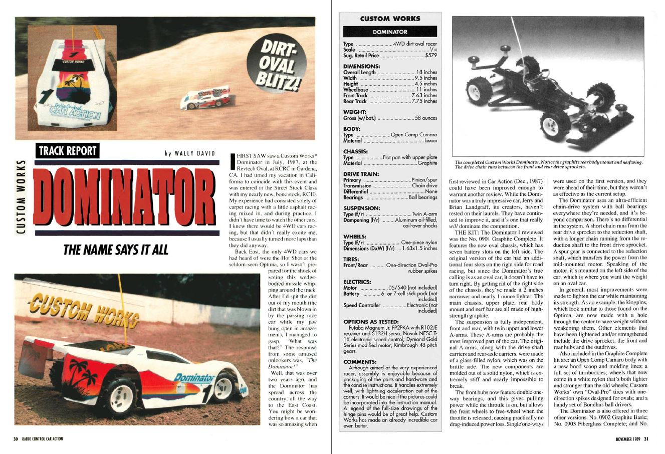 RC Car Action - RC Cars & Trucks | #TBT The Custom Works Dominator from November 1989 issue