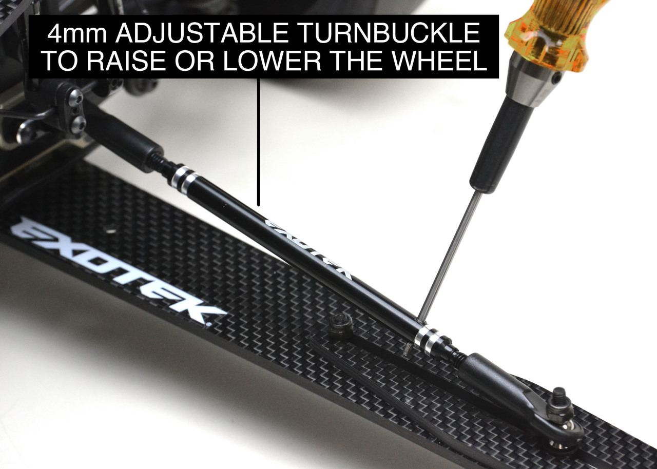 Exotek Carbon Fiber Adjustable Wheelie Bar Set For TLR 22