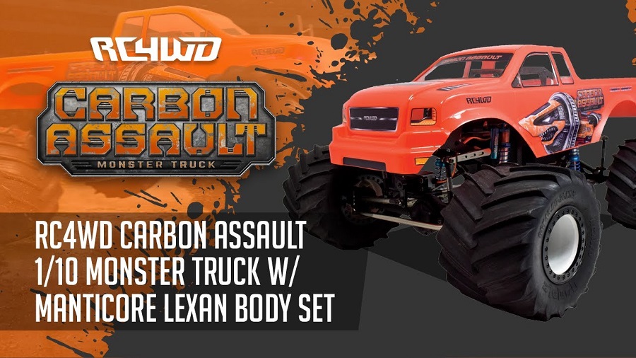 RC4WD Carbon Assault 110 Monster Truck With Manticore Lexan Body Set