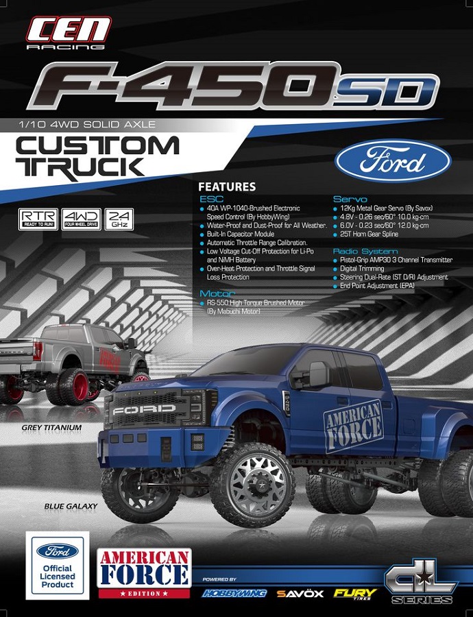 CEN Racing F450 SD 4WD RTR DL Series Custom Truck