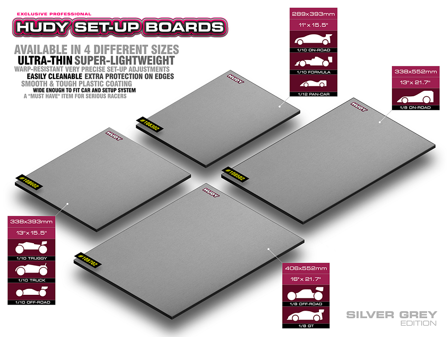 HUDY Lightweight Silver Grey Flat Set-Up Board