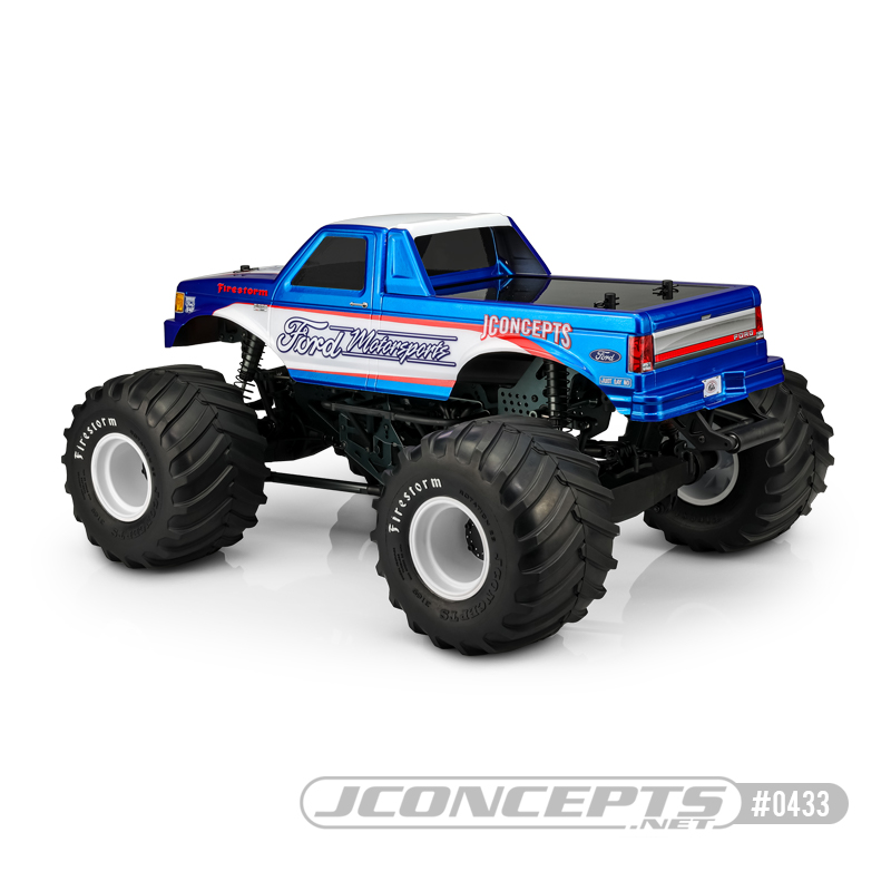JConcepts 1989 Ford F-250 Clear Monster Truck Body With Racerback