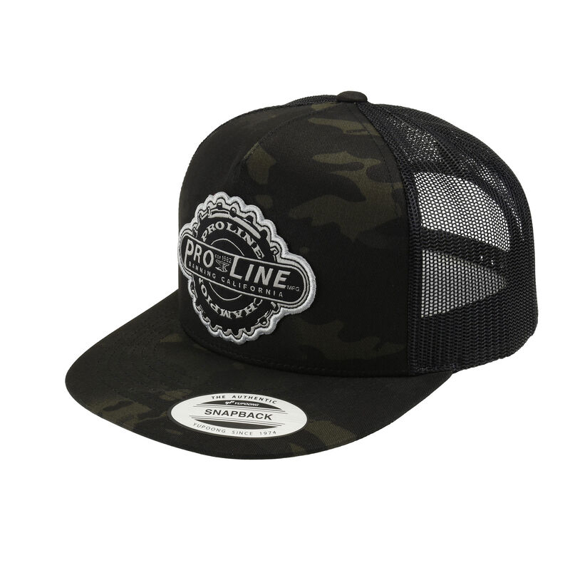 Pro-Line Manufactured Black & Dark Camo Trucker Snapback Hats