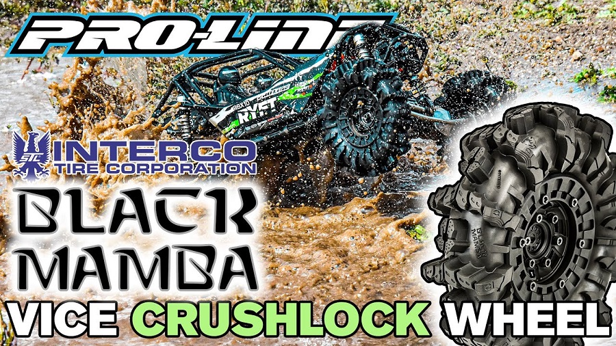 Pro-Line Interco Black Mamba 2.6 Mud Terrain Tires & Vice CrushLock Removable Hex Bead-Loc Wheel
