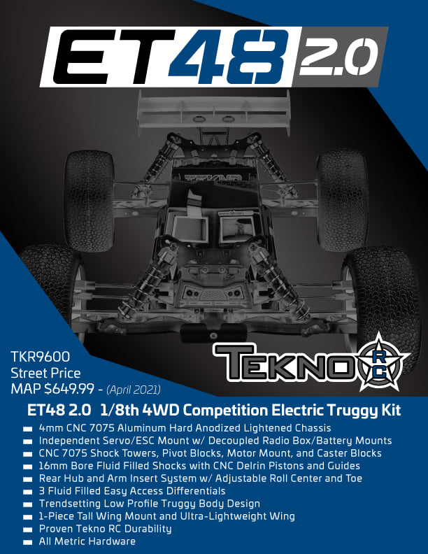Tekno RC ET48 2.0 1/8 Electric 4WD Off-Road Truggy Kit