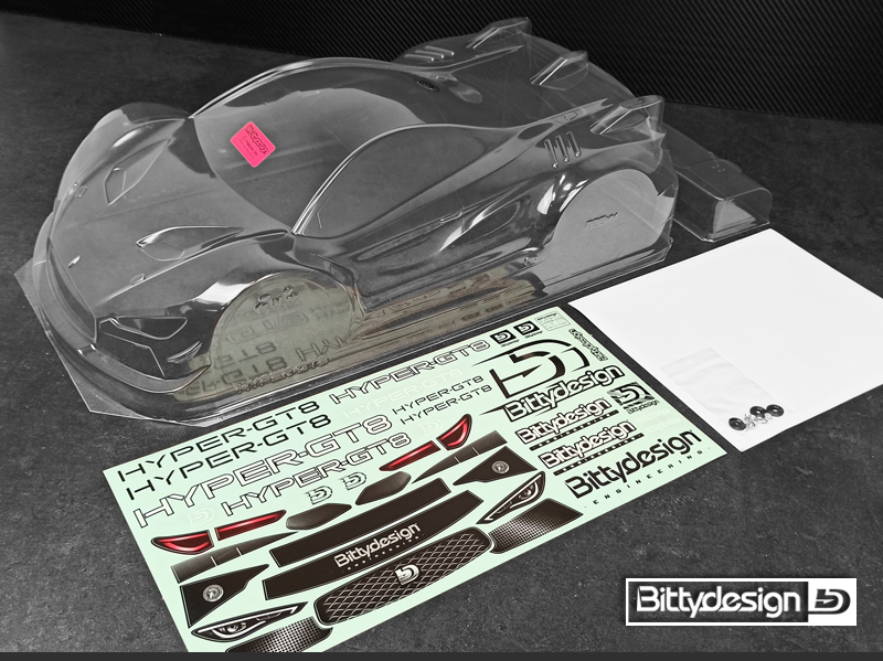 Bittydesign HYPER-GT8 1/8 GT 325mm WB Clear Body 