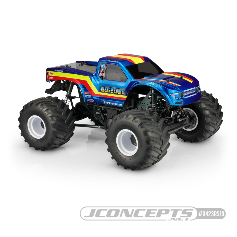 JConcepts Clear 2020 Ford Raptor Body With BIGFOOT 19 Racer Stripe Package