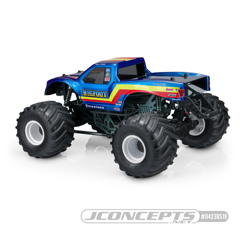JConcepts Clear 2020 Ford Raptor Body With BIGFOOT 19 Racer Stripe Package