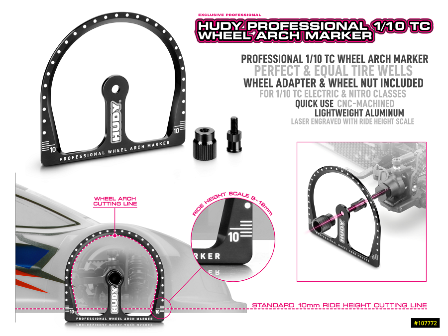 HUDY Professional 1/10 TC Wheel Arch Marker
