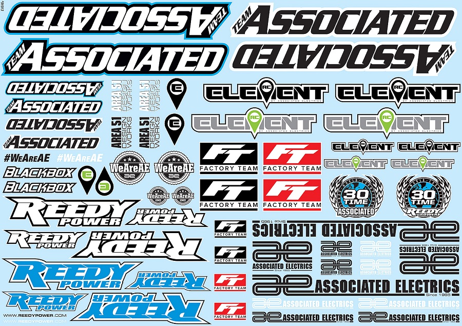 Associated Electronics Branding Decal Sheet