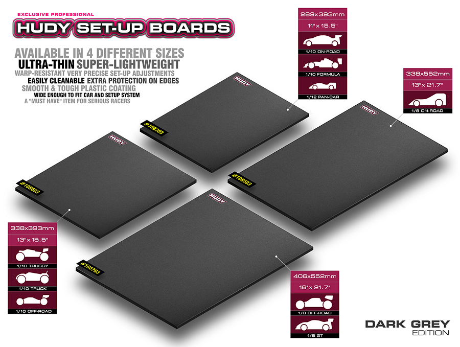 HUDY Lightweight, Dark Grey Flat Set-Up Board
