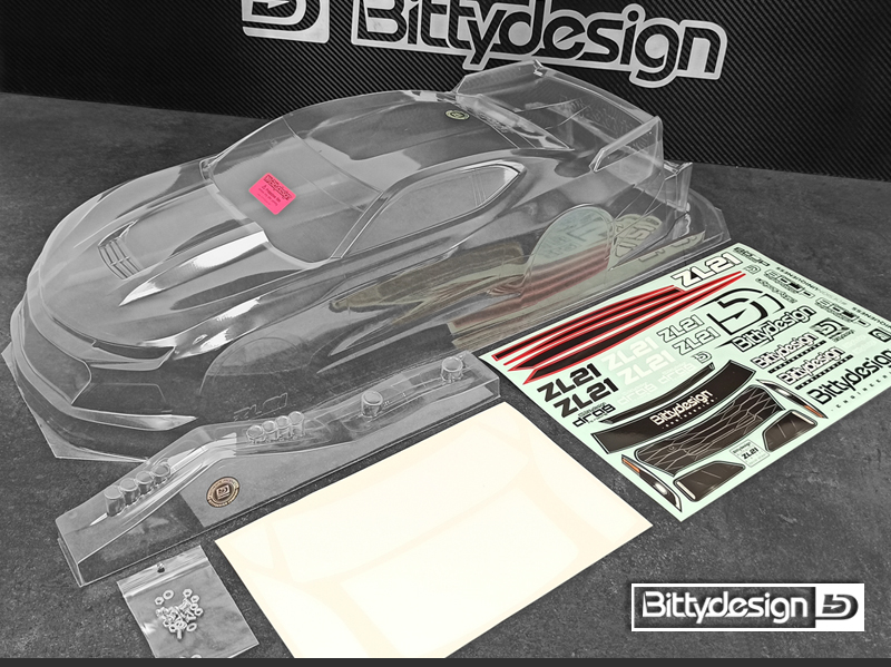Bittydesign ZL21 1/10 No Prep Drag Racing Clear Body & Wing Set