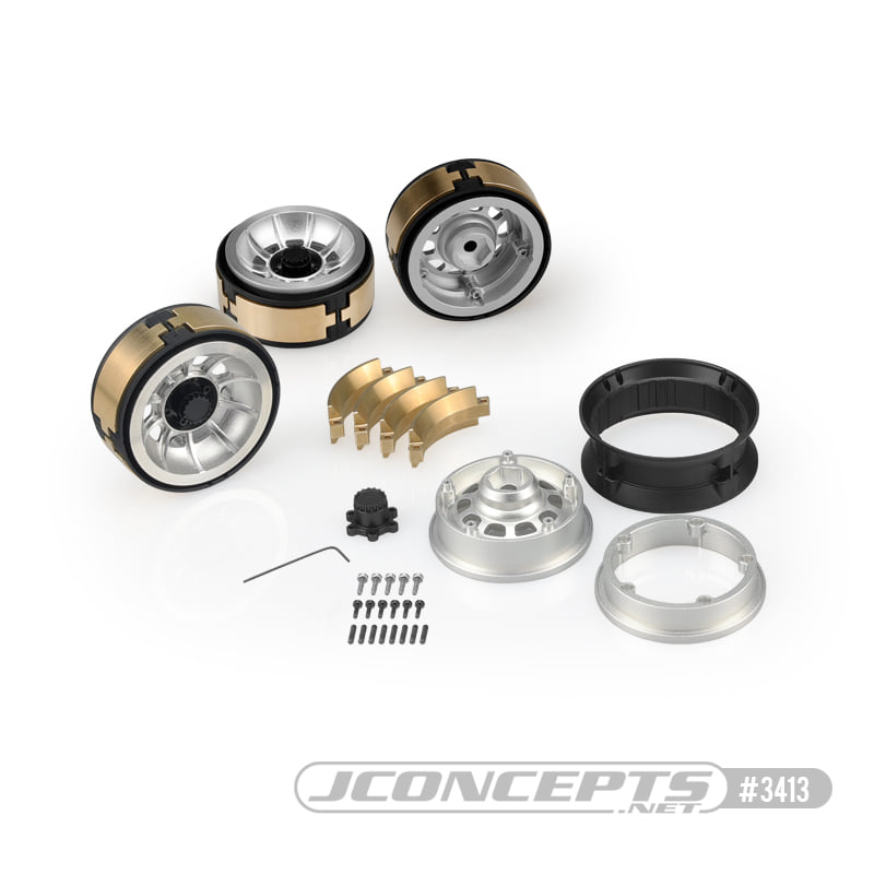 JConcepts Hazard 1.9″ Aluminum Beadlock Wheels & Brass Weights