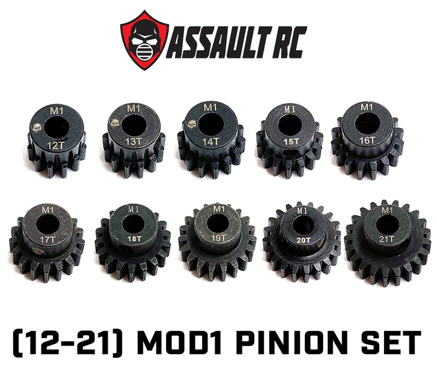 Assault RC Precision Steel Hardened Mod 1 Pinion Gear Set