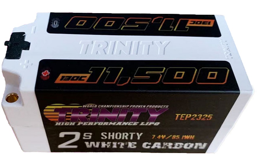 Trinity White Carbon 11,500 2S Shorty LiPo Hardcase Pack
