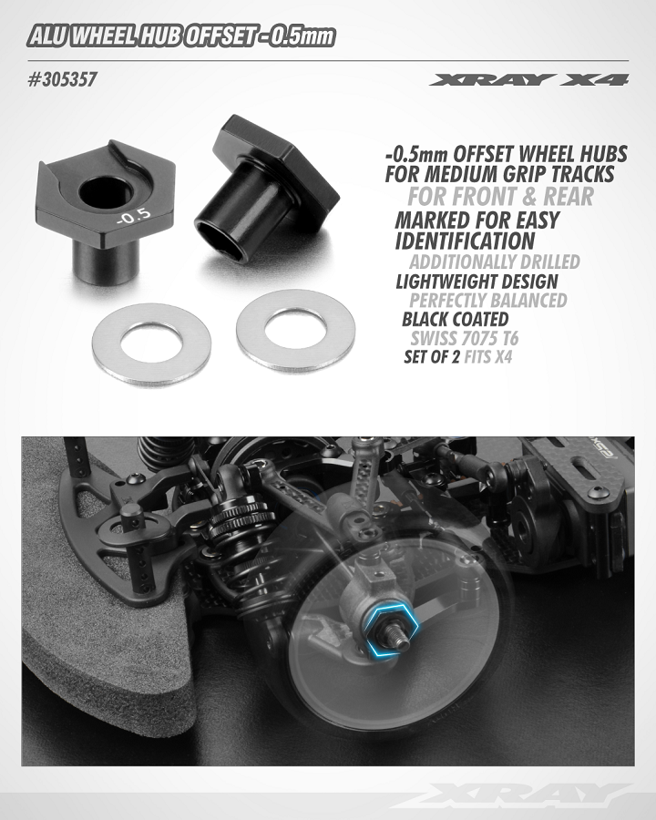 X4 Aluminum -0.5mm Offset Wheel Hubs For The T4 & X4