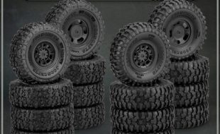 JConcepts 1/24 Landmines & Tusk 1″ Tires Pre-Mounted On Glide 5 & Hazard 1” Wheels