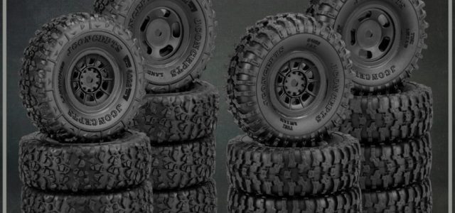 JConcepts 1/24 Landmines & Tusk 1″ Tires Pre-Mounted On Glide 5 & Hazard 1” Wheels