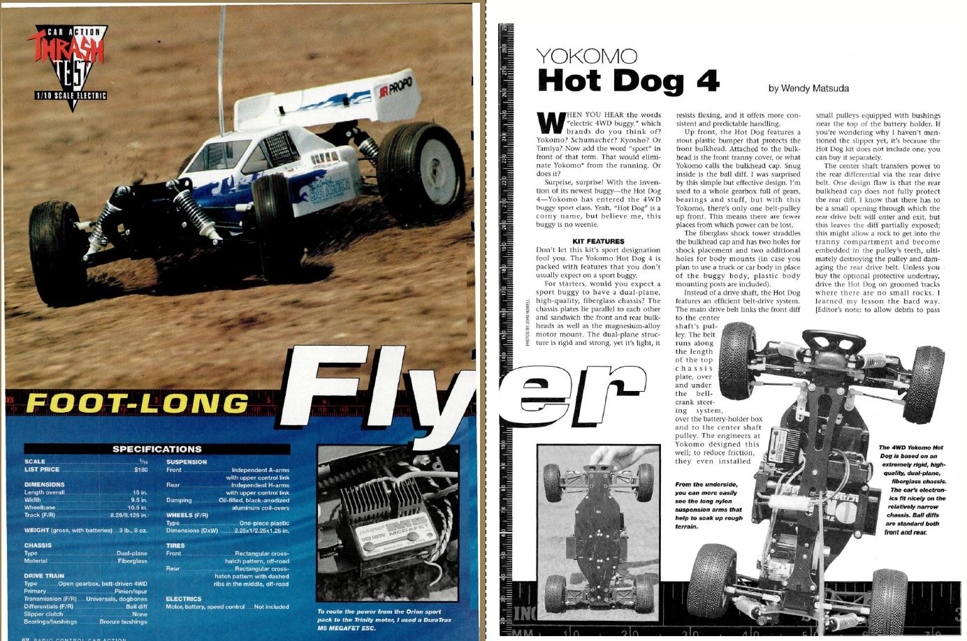 RC Car Action - RC Cars & Trucks | #TBT Yokomo Hot Dog 4 4WD off-road Buggy Reviews in 1996 Issue